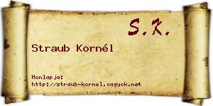 Straub Kornél névjegykártya