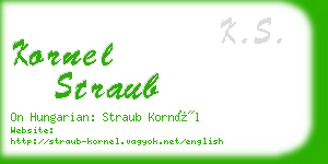 kornel straub business card